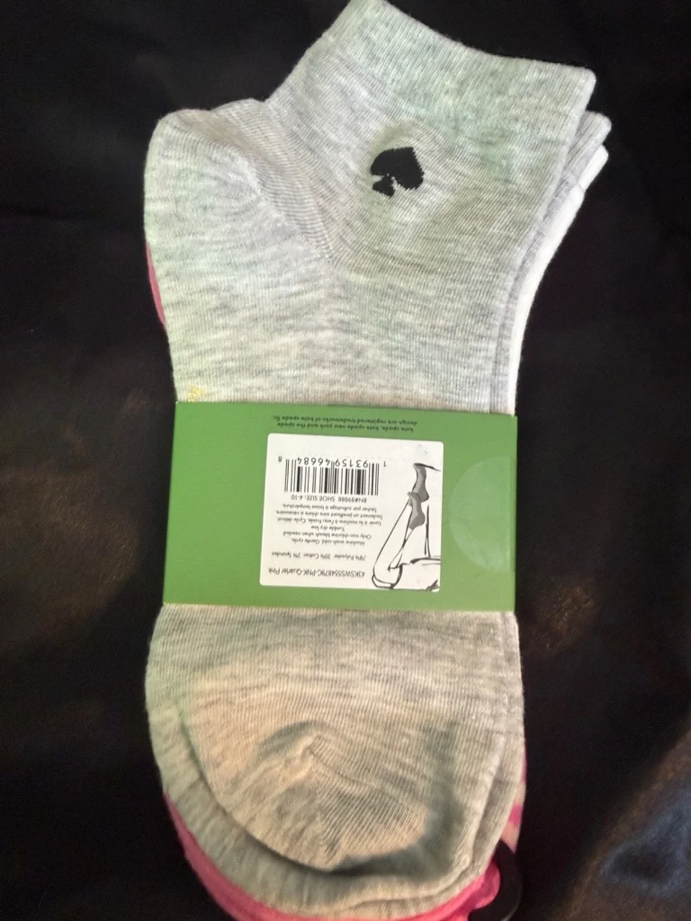kate spade Pink Ankle Socks with Red and White Hearts